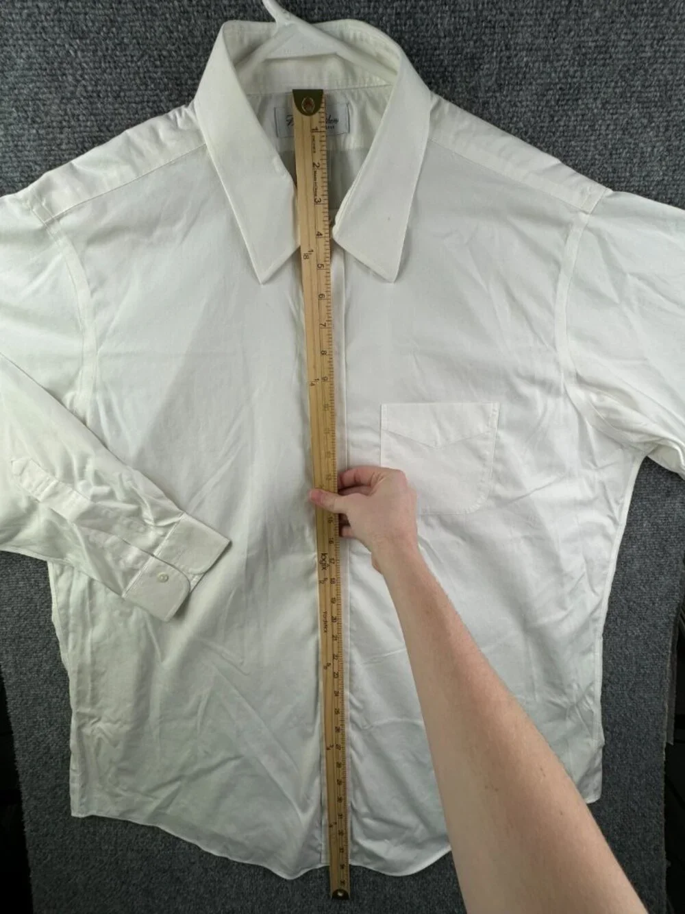 Brooks Brothers Long Sleeve White Button Up Shirt Men Cotton 17.5 35 Woven Point